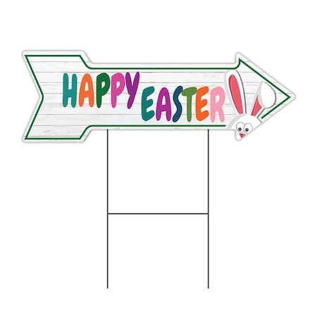 Signmission Happy Easter Arrow Yard Sign Funny Home Decor 36in Wide C-ARROW12-999831